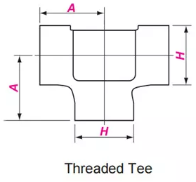 Threaded Tee Drawing