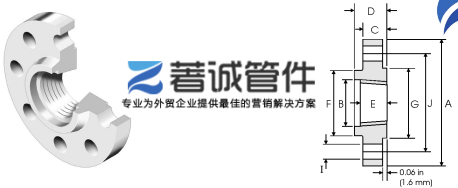 threaded flange drawing