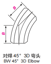 对焊45°3D弯头