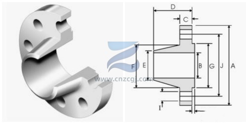 drawing of weld neck flange_ASME B16.5 drawing of weld neck flange_shzc